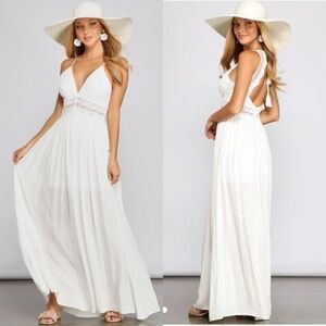 Wishlist Stylish Girl Summer Crochet Maxi Dress small